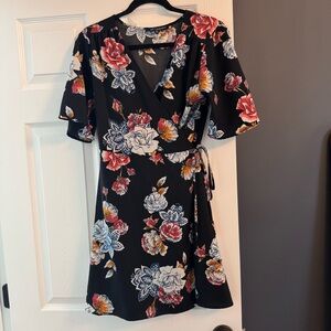 One Clothing Black Floral Mini Dress